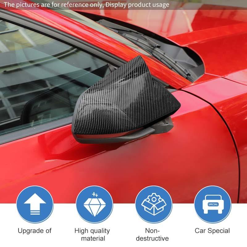 Dekorativ ram för bilens backspegel, skyddskåpa för Ford Mustang 2015 och uppåt med blinkerslampa, biltillbehör för exteriören, ABS-plast