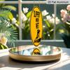 2D Flat, 1pc Round Aluminum Hanging Sign - "Slippery When Wet" Safety Warning Metal Wall Art, Yellow & Black Retro Caution Design, Perfect for Pool