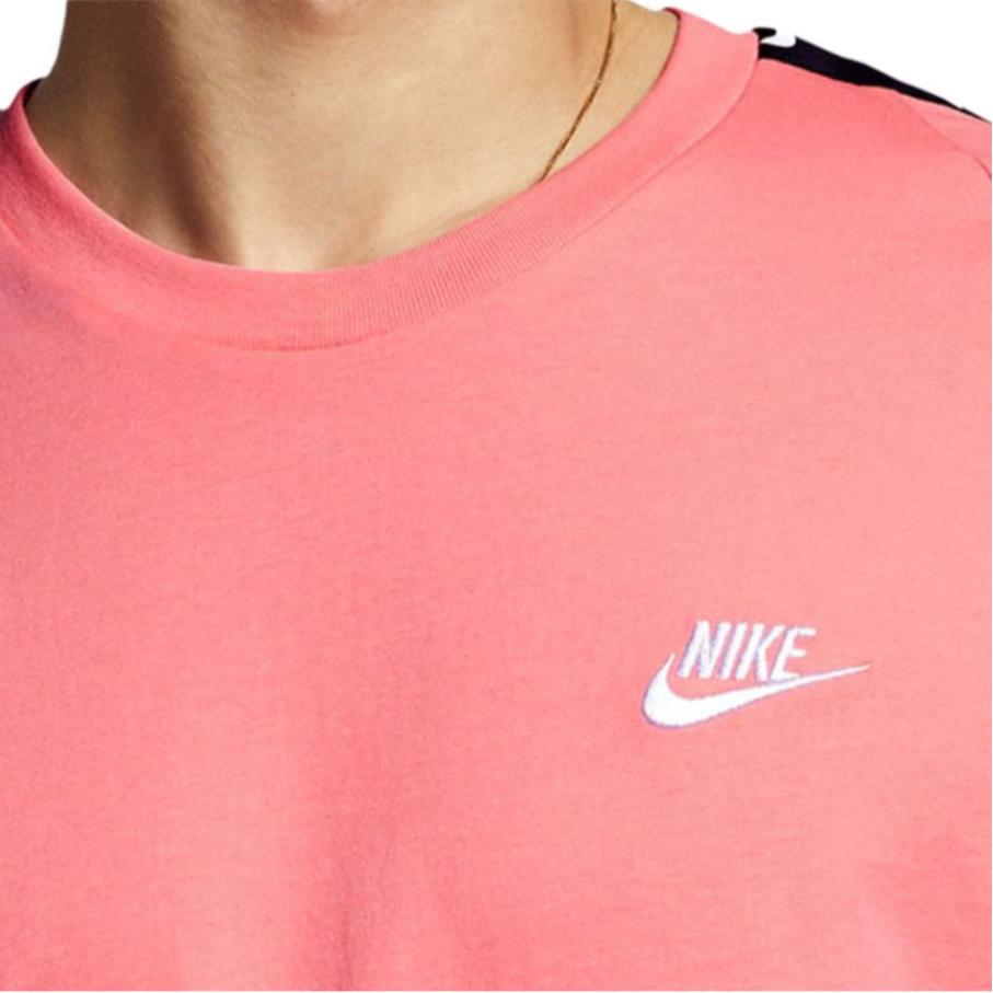 Nike Swoosh Logo Sportswear Short Sleeve T-Shirt Men Tops Pink BQ0025-668