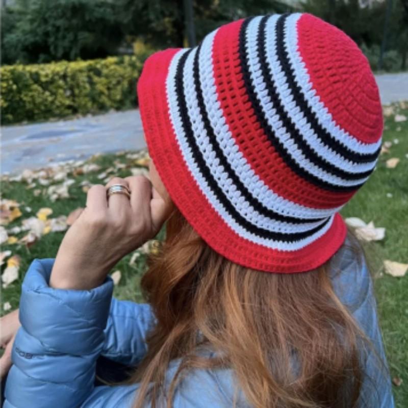 

Новый стиль, чистая ручная вязка, красочная шляпа в виде фруктовой чаши, модная персонализированная шляпа для взрослых, шляпа рыбака adult 57-59cm