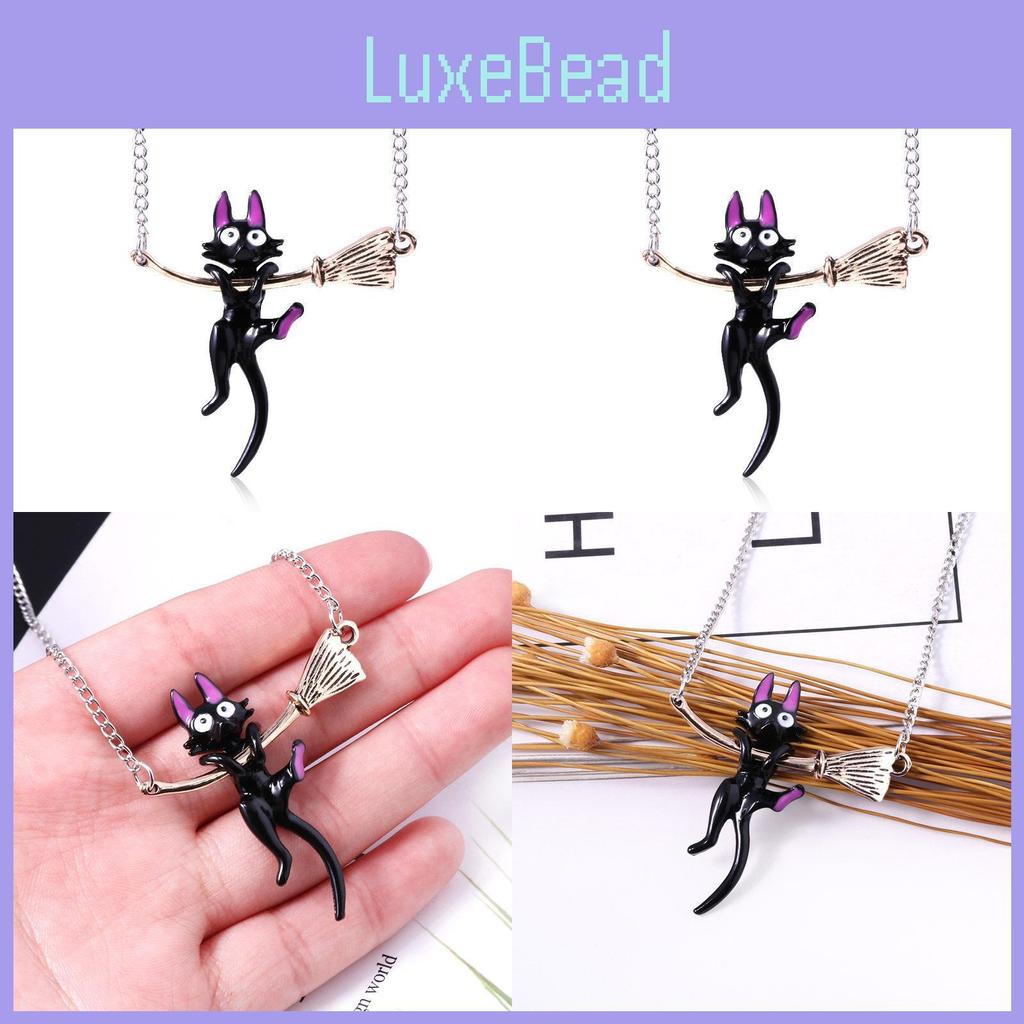 Kikis Delivery Service Naughty Black Cat Broom Pendant With Alloy Material And Unique Design For Daily Wear