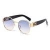 The new M comes with a round frame, European and American old money style temperament, high-end sunglasses, women's fashion trend, gold, UV pro