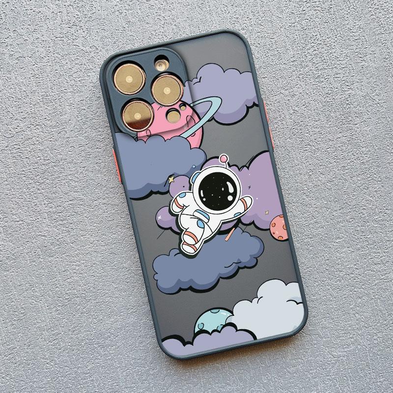 Cartoon Astronaut Pattern Phone Case For iPhone 14 13 15 Pro Max Plus 11 12 Mini Pro Max 7 8 Plus X XR XS Shockproof Phone Cover