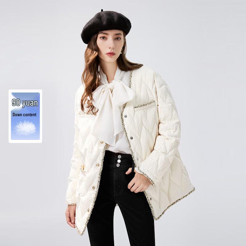 Qius Shui Yi Ren Women's Mid-Length V-Neck Down Jacket