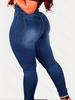 2025 Women's Plus Size Drawstring Slim Fit Elastic Jeans with Small Leg Opening