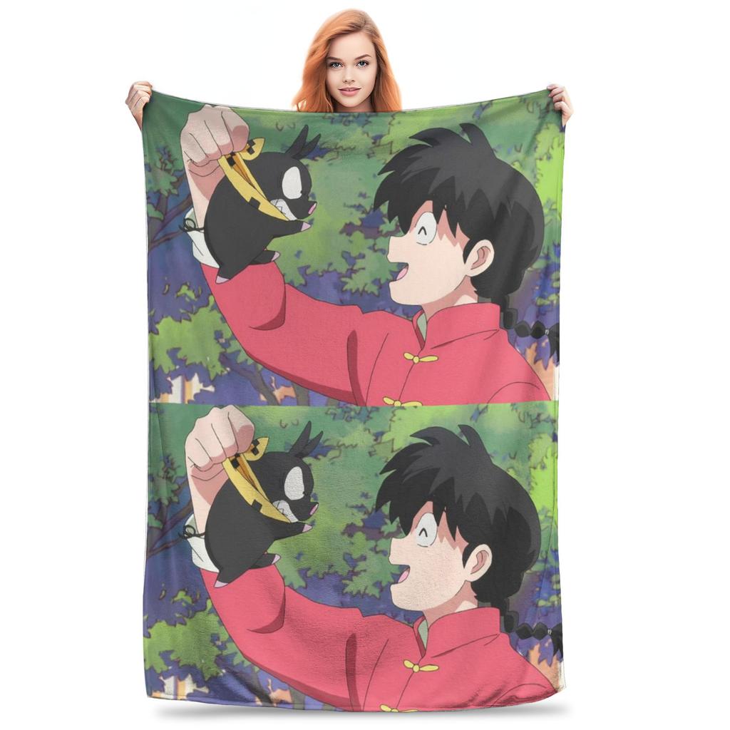 P-chan Ryoga Lost Pig Ranma 1⁄2 Adventure Comedy Blanket Super Soft Throw Blanket for Sofa Bedding Travel Throws Bedspread Quilt