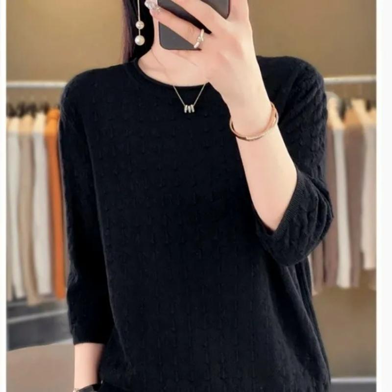 XS-6XL Plus Size Thin Knit Sweater Spring and Autumn Tops Female Mothers Autumn and Summer One-fold Lightweight Sweater Women