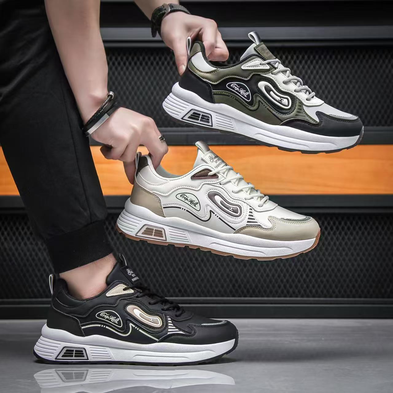 

Customized men s shoes summer wear sports dad shoes men s breathable casual height increase trend versatile comfortable men s mesh shoes 39