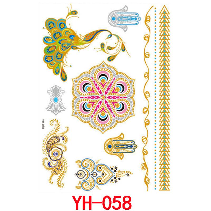 Bronzing Tattoo Sticker, Metal Waterproof Tattoo Sticker, Tattoo