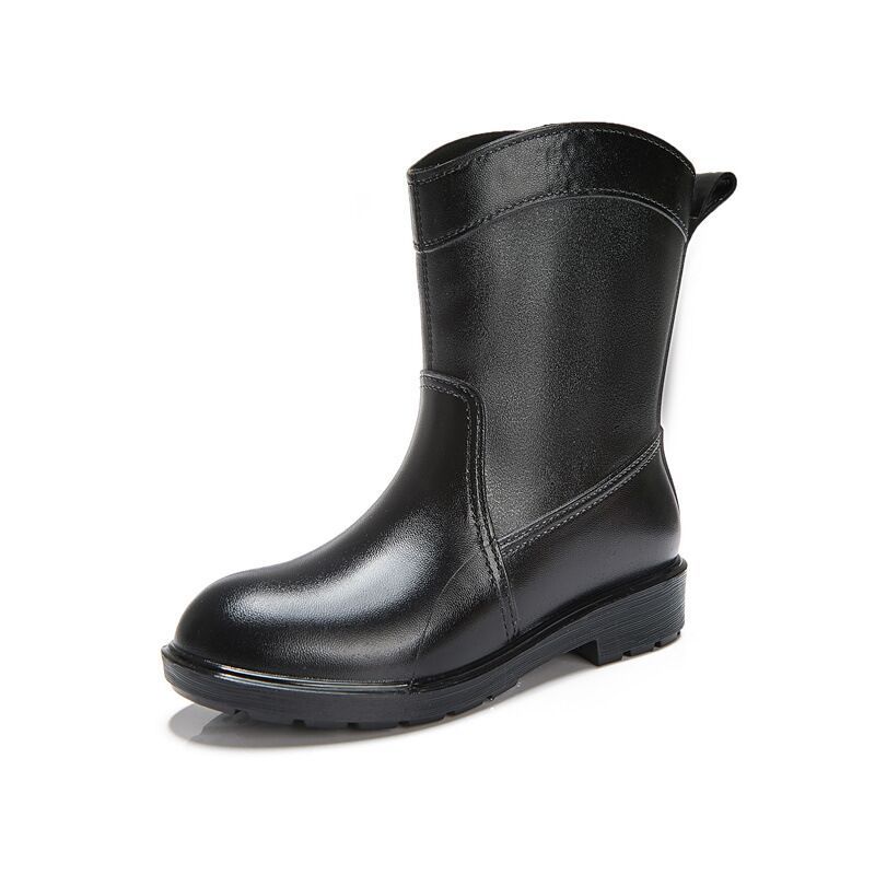 Rain Shoes Women s Martin Boots Low Heel Medium Tube Rubber Shoes Fashion Outer Rubber Shoes Adult Four Seasons Rain Boots 35 чёрный 3980₽