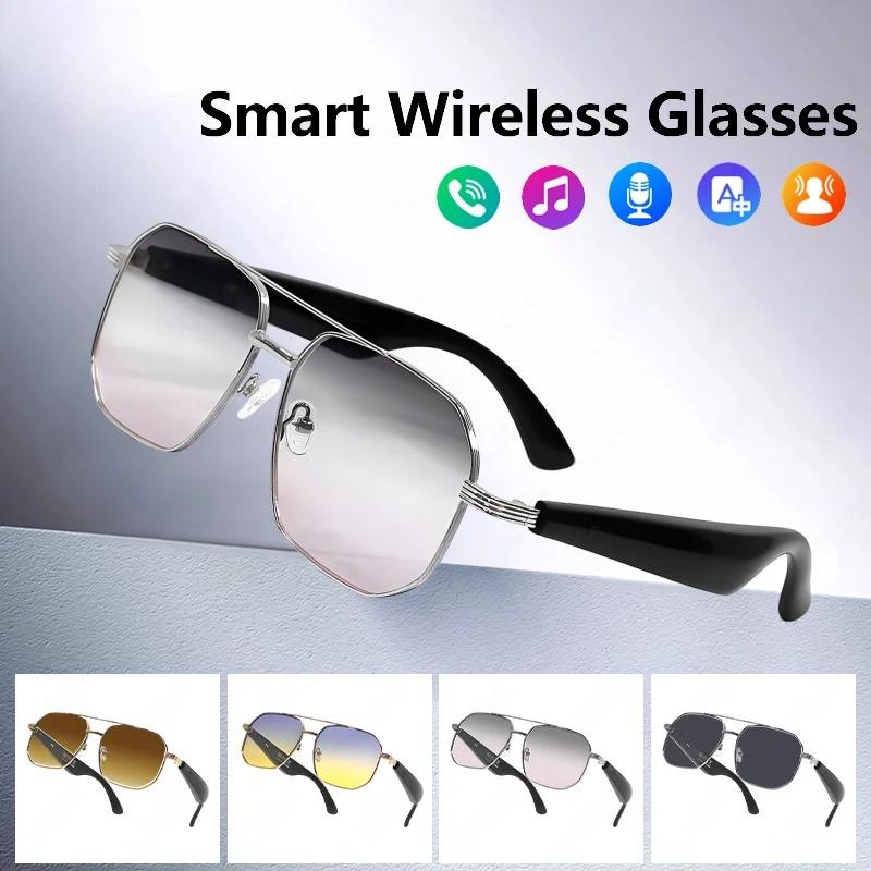 Nouvelles Lunettes Intelligentes avec Verres Photochromiques Lunettes de Soleil Polarisées Assistant Vocal Bluetooth MicSpeak pour Hommes Femmes Lunettes de Cyclisme