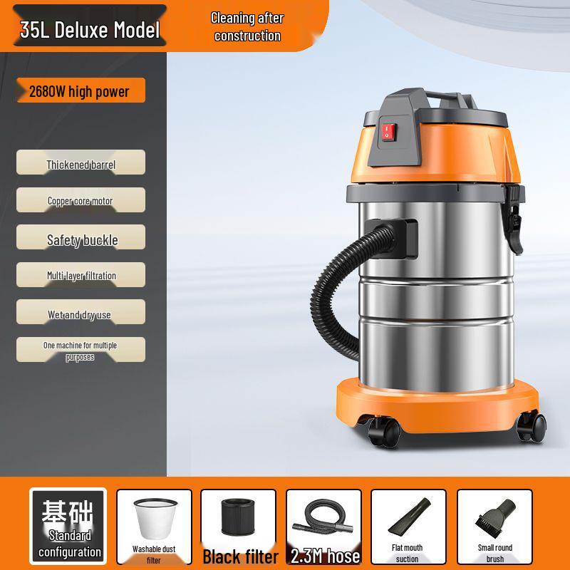 Heavy-Duty Vacuum Cleaner: Wet/Dry, High Suction, for Industrial, Commercial, Household, Automotive Use & Grout Sealing.