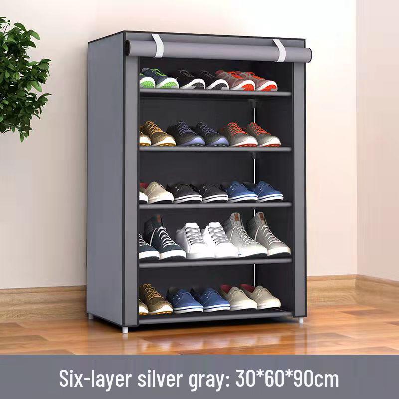 Multi-layer Dustproof Shoe Rack with Roller Blind for Dorms and Rental Rooms