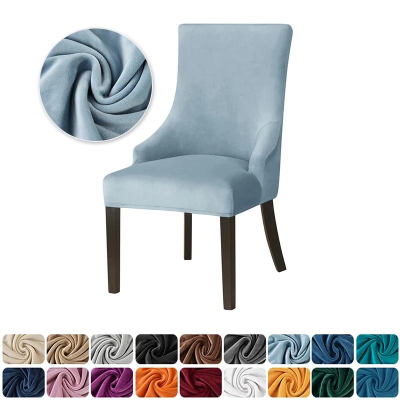 Sametové potahy na jídelní židle Elastické Pratelné Potah na židli s vysokým opěradlem a šikmým sedákem Strečový Akcent Svatební židle Sedák Skluzový potah pro Domov