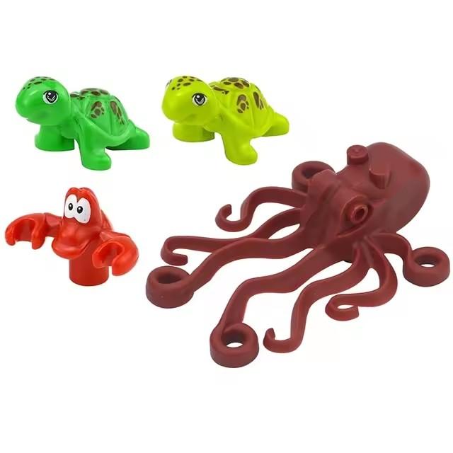 MOC City Animal Building Block Figures Goat Sheep Eagle Owl Panda Parrot Seagull Penguin Zoo Fram Accessories Bricks Toy