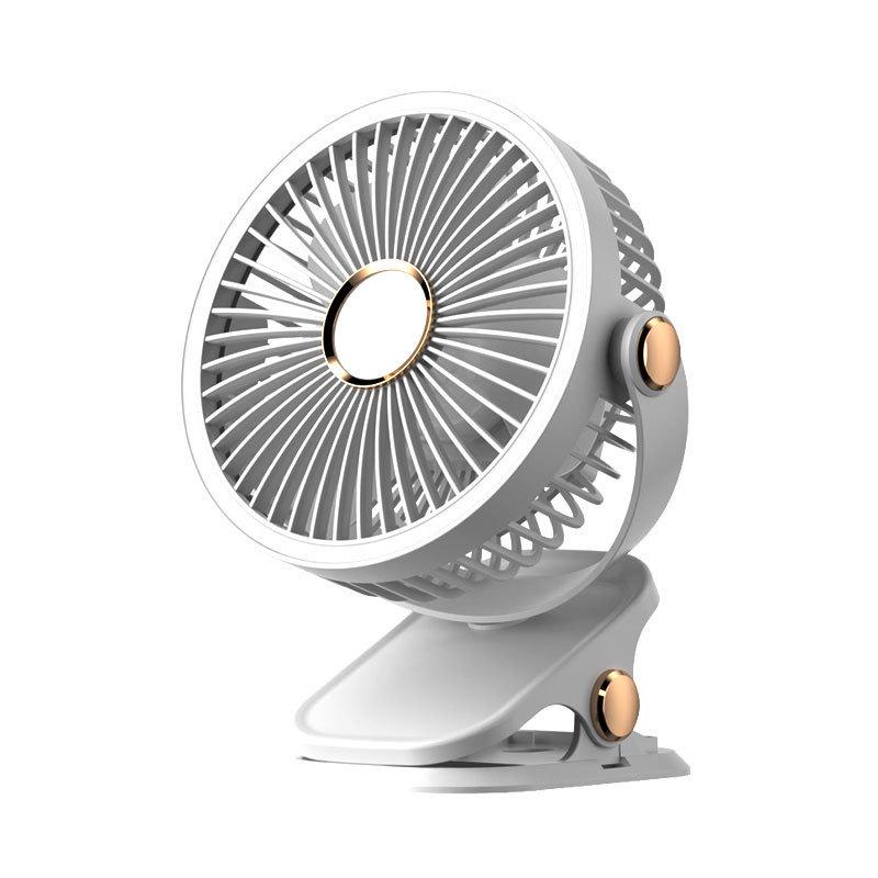 Portable USB Charging Clip Fan with Night Light for Dorms and Desktops