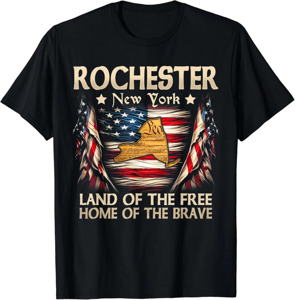 Rochester New York USA Flag 4th Of July Gift Unisex T-Shirt