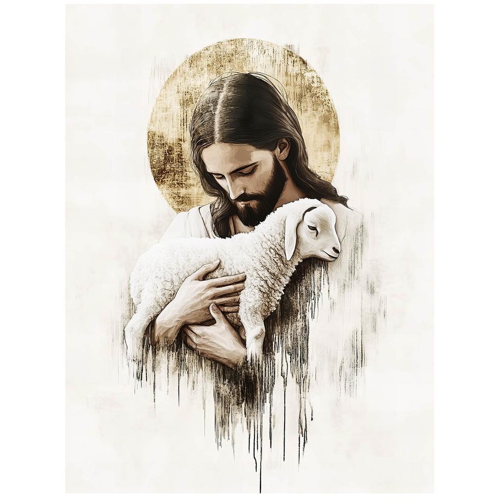 Jezus Z Barankiem Jezus Z Barankiem, 50X70 Cm, Bez Ramy, Papier Matowy 230 Gsm