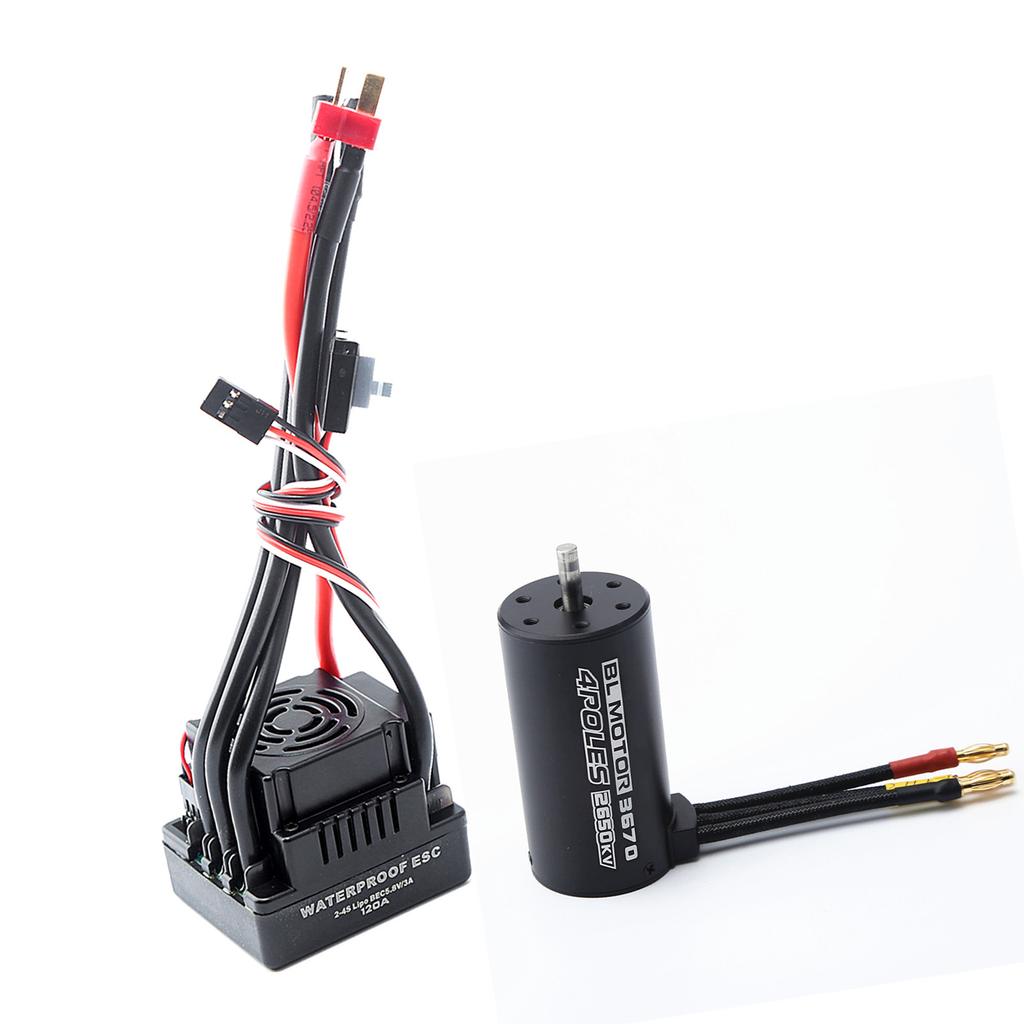 Waterproof 3670 2650KV Brushless Motor 120A Brushless ESC Combo Set for 1 8 Remote Control Car Truck