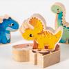 Wooden Animal Dinosaur Building Stacking High Balance Blocks Montessori Toy for Kids Cartoon Jigsaw Puzzle Educational Gifts