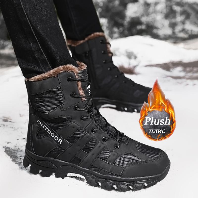 Zimowe wysokie buty turystyczne męskie Outdoor Mountain Climbing Sneaker męskie najwyższej jakości modne codzienne buty śnieżne do wędkowania i polowania