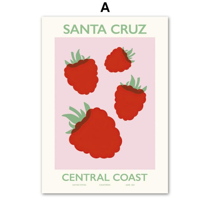 

Flowers Market Papaya Lemon Strawberry Fruit Posters and Prints Wall Art Canvas Painting Hotel Cafe Pictures Living Room Decor 21cm×30cm NoFrame