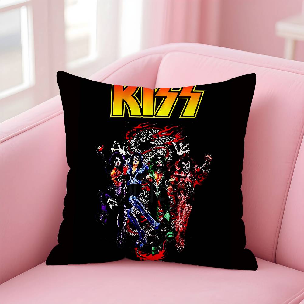 Kissenbezug der amerikanischen Rockband K-Kiss, milbenabweisend, mit verdecktem Reißverschluss, seidig-kurzplüschig, ideal für Sofakissen