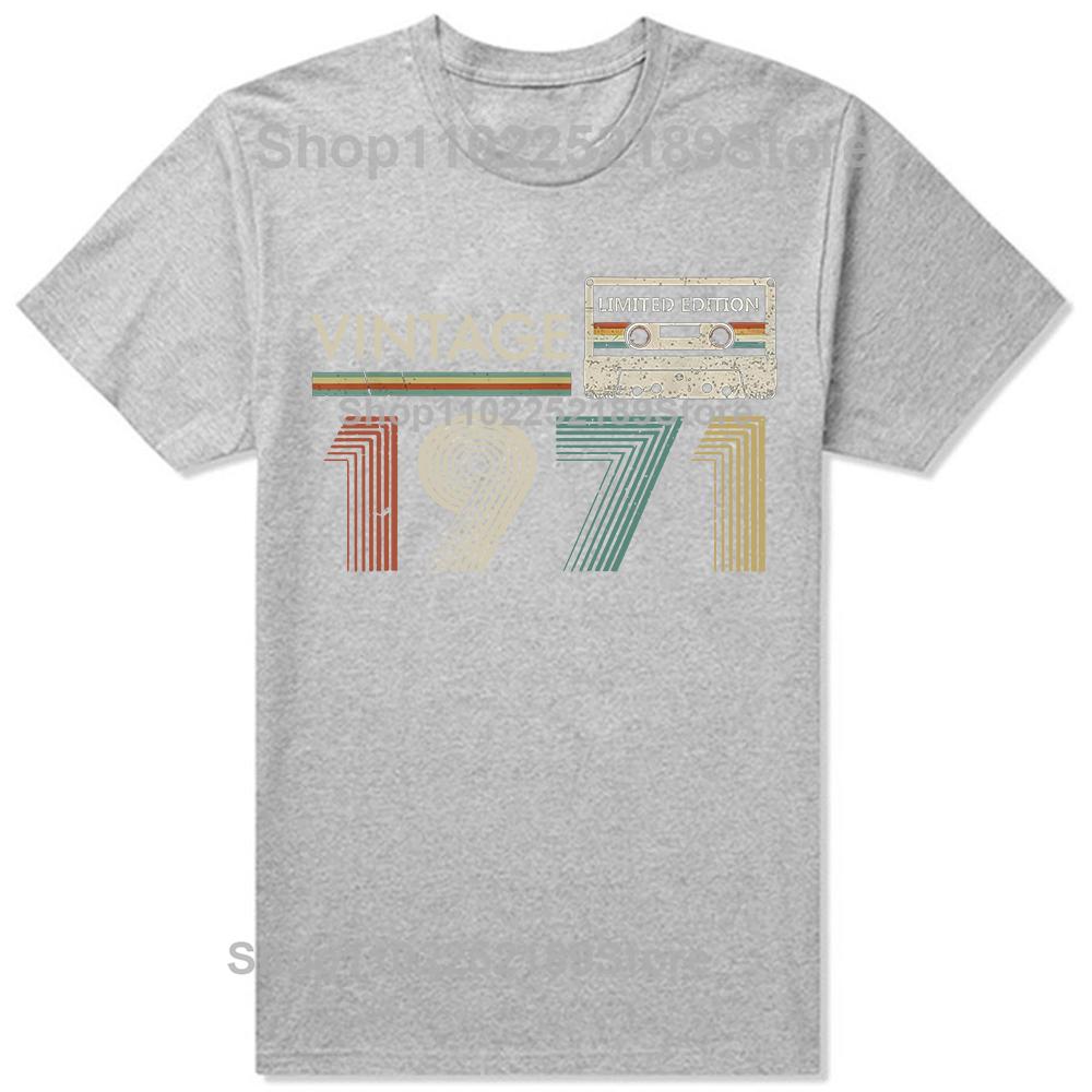 Vintage 1971 Begränsad Upplaga 54-årspresent Musik Kassett T-shirts Grafisk Streetwear Kortärmad Födelsedagspresenter T-shirt Herr