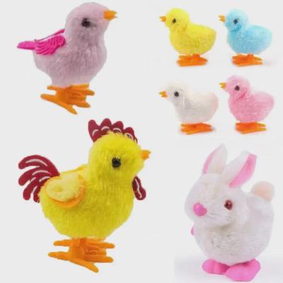 Douyin Style Clockwork Jumping Chicken Plush Toy for Kids