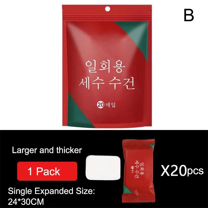 

20 шт. Мини-таблетки для сжатых полотенец одноразовые портативные многоразовые полотенца Полотенце толстый стиль Magic Compressed 24*30cm красный