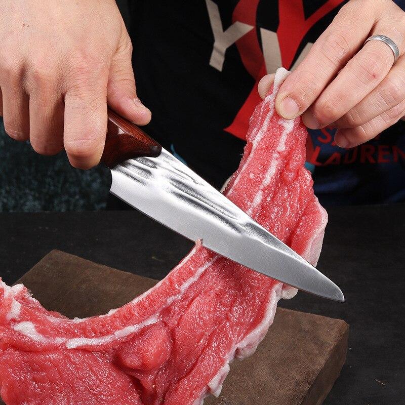 6 Inch Japanese Knife Handmade Forged Fruit Paring Knife Natural Wood Handle Utility Knives