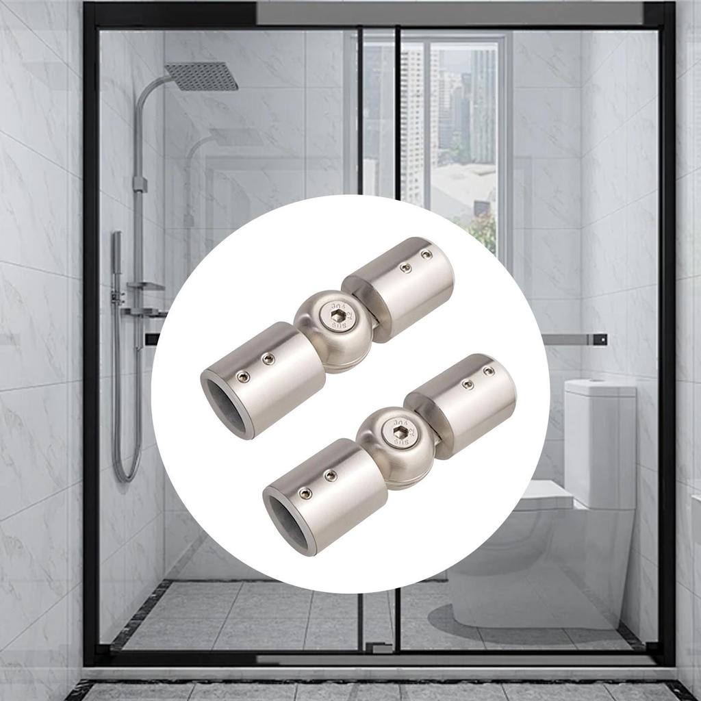 2 Stück Eckverbinder für Gardinenstangen mit Schrauben, Universalverbindung, Duschraum-Klappbogen