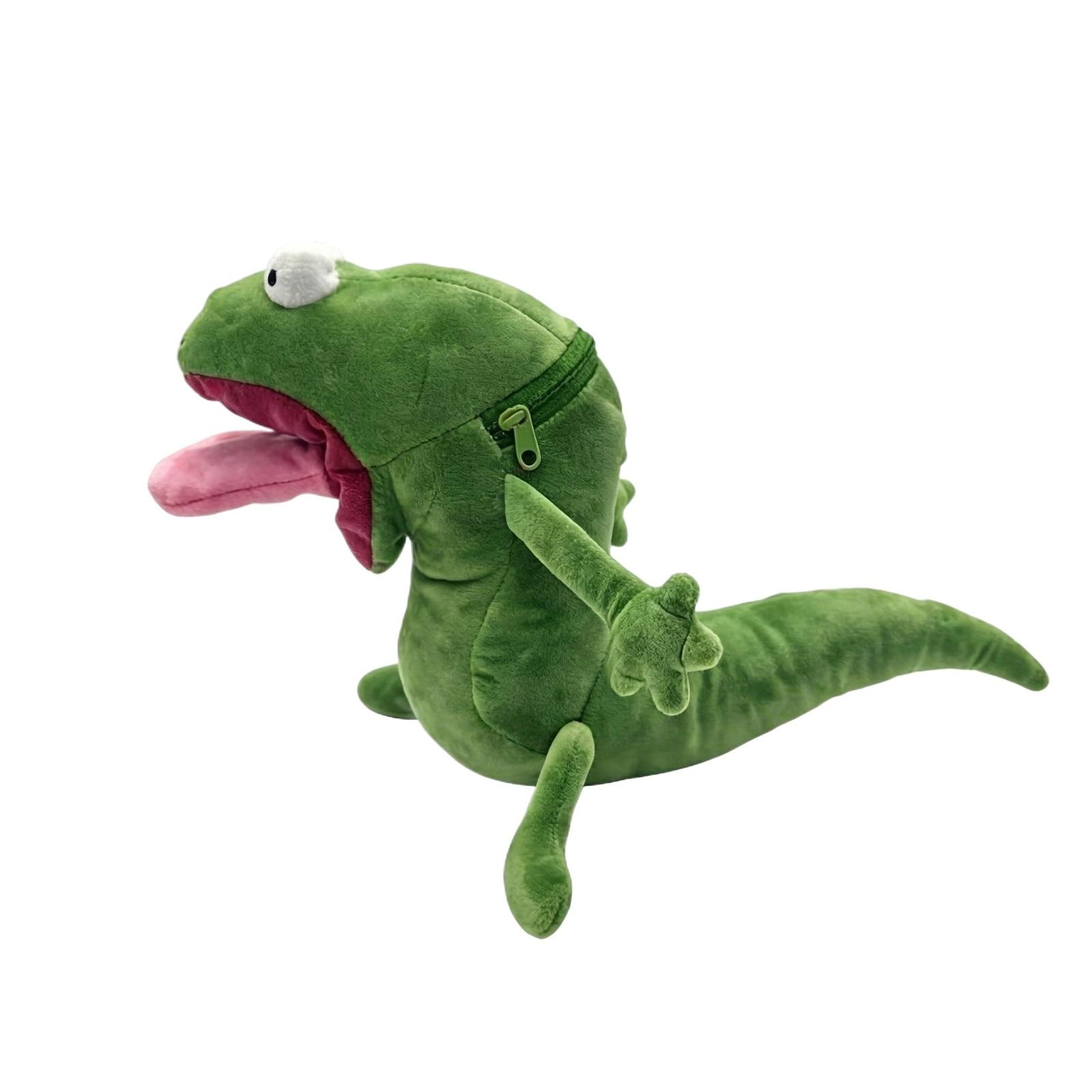 

Plush Lizard Toy with Zipper Mouth Soft Stuffed Animal Doll for Kids Interactive Playroom Decoration and Collectible Item One Size зелёный