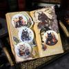 Gugu Forest Retro Floral Cat Series Journal Stickers: 4 Mysterious Animal Styles