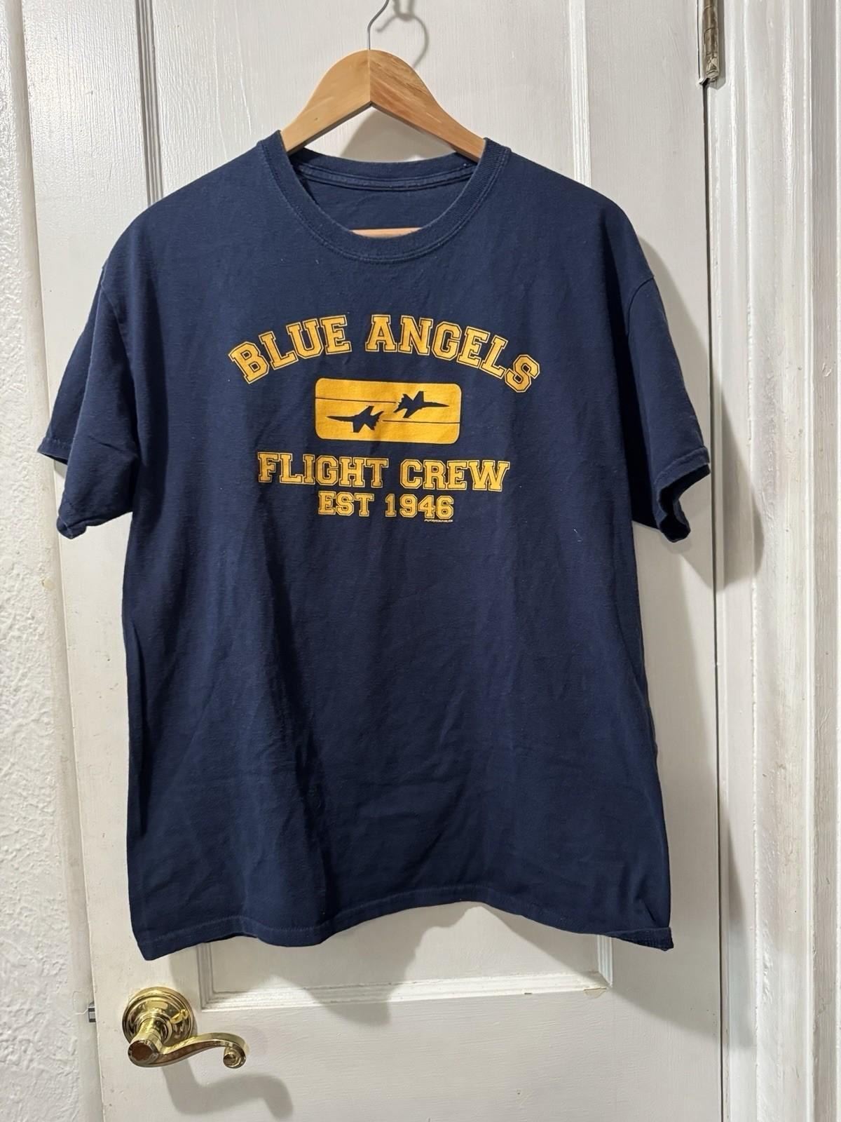 Vintage Military Aviation Tee Blue Angels Flight Squadron Graphic Unisex T-Shirt S разноцветный