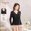 Women's Lace V-Neck Slim-Fit Long-Sleeve T-Shirt