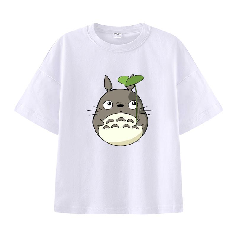 New Summer Cotton Cartoon Totoro Printed T-shirt for Children, Street Men and Women, Summer Fashion Casual Top, T-shirt