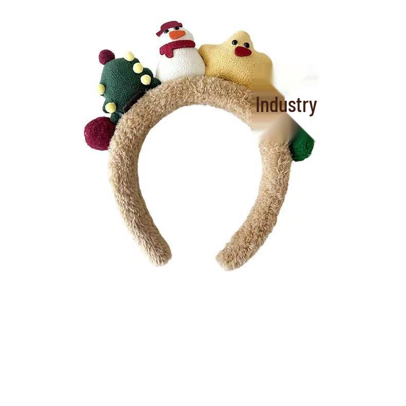 Dámská vánoční cukrovinková sněhuláková ozdoba hlavy: Roztomilá plyšová čelenka do vlasů