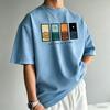 Unisexs TShirt Unisexs Round Neck Short Sleeved TShirt One Day At A Time Abstract Ocean Sunset Art Printed TShirt Casual Street