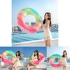 Adult Rainbow Flower Swim Ring Thick Pvc Swim Ring Gradient Color Water Ring