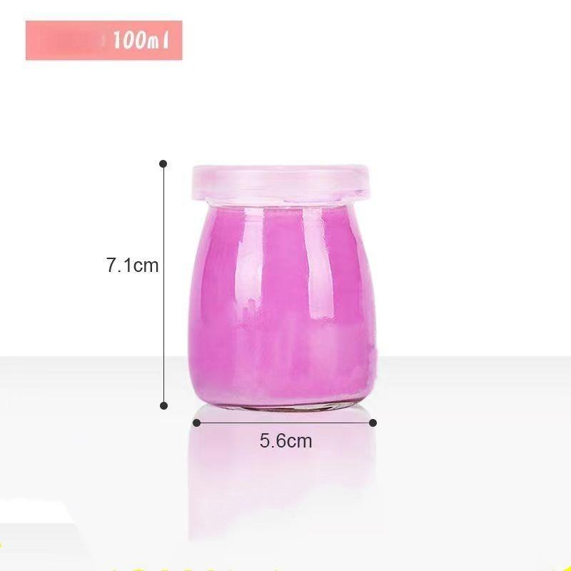 2026 New 100/150/200ml Glass Pudding Bottle Yogurt Cup with Lid Creative Jelly Bottle Oven Heat Resistant Food Pudding