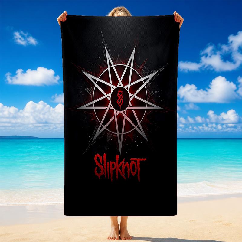 Slipknot Druck Mikrofaser Strandtuch Sand?Leichtes, widerstandsfähiges Handtuch für Schwimmen, Outdoor und Reisen