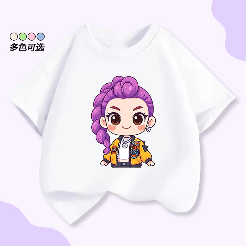Summer New Round Neck Top K-pop Demon Hunter Girl Group Rumi 100