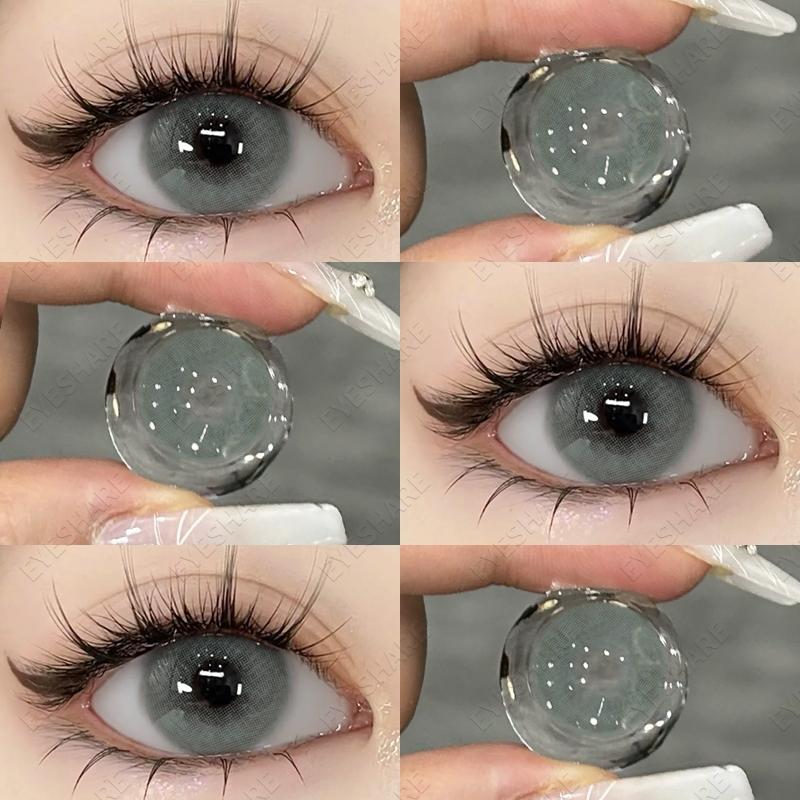 EYESHARE Brown Colored Contact Lens Natural Soft Contact Lenses for Eyes Fashion Decoration 14.2mm Yearly 2pcs=1 Pair