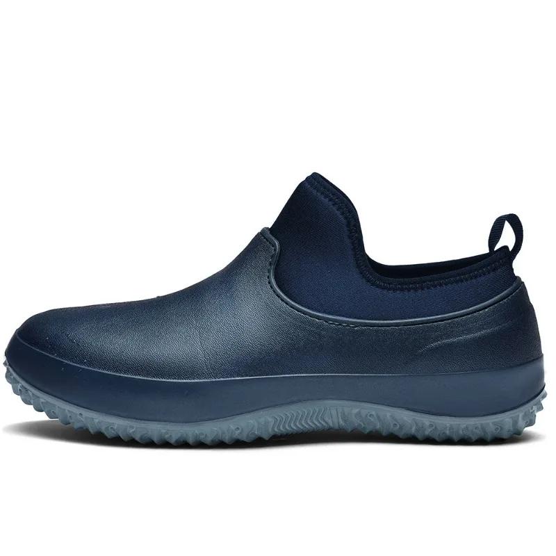 Vintage Kalosze Męskie Buty Robocze Bezpieczne Wodoodporne Męskie Buty Kucharza Botki dla Pary Wsuwane Buty Ogrodowe Duży Rozmiar 48