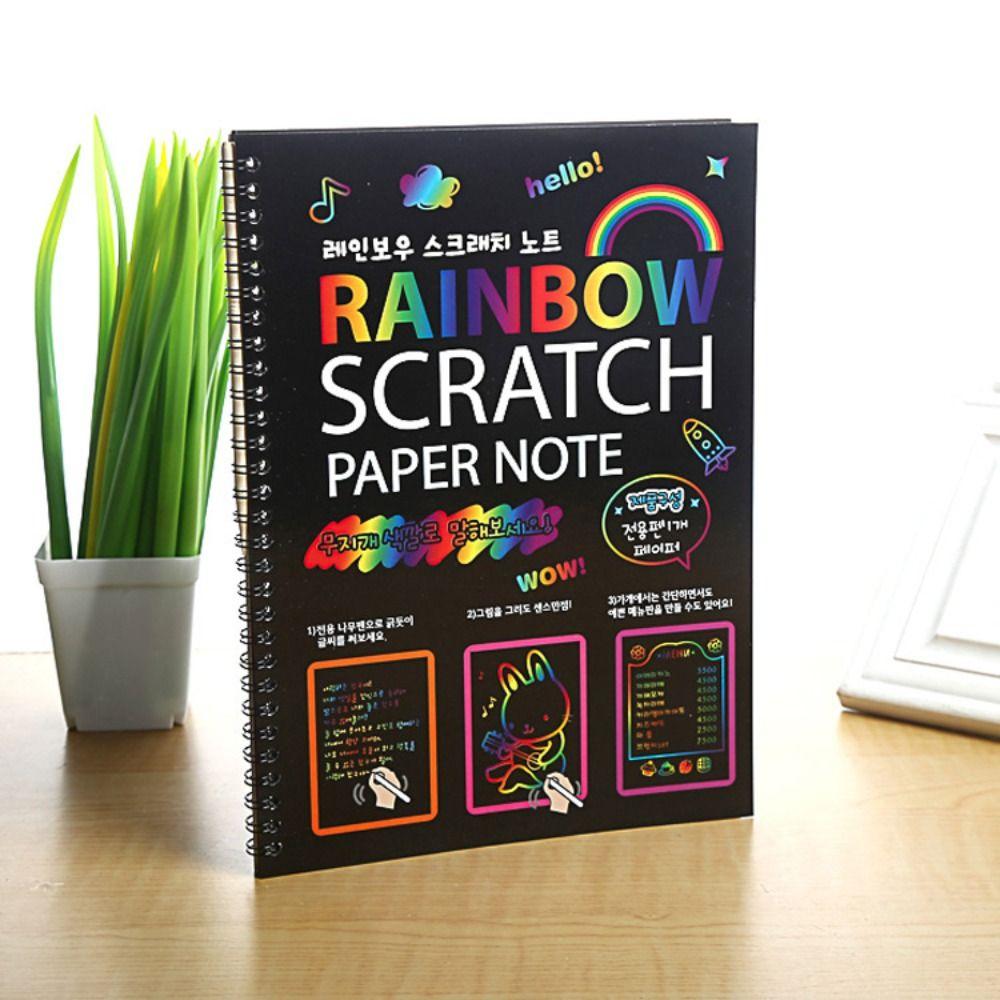 

Книга для рисования Diy Scratch Book Rainbow Scratch Note Scratch Off Paper Set Sketchbook Paper Painting