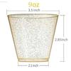 Youmiao Glitter Gold Disposable Hard Plastic Cups