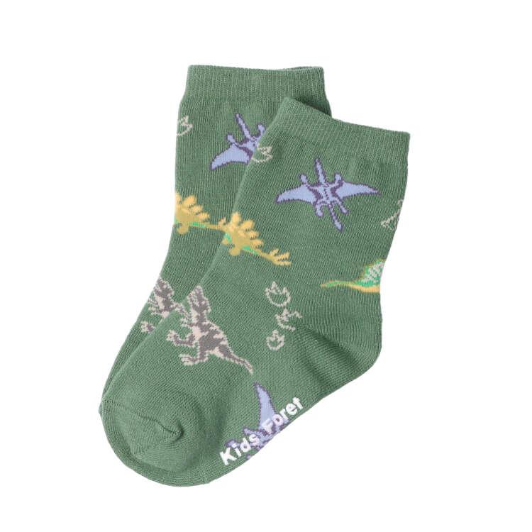 【子供服】 Kids Foret (キッズフォーレ) 恐竜柄クルーソックス・靴下 11cm-20cm B51300
