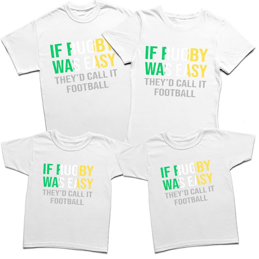 If Rugby Was Easy Funny Ireland Irish Rugby Mens Womens Boys TShirts Tee TopSN 2XL