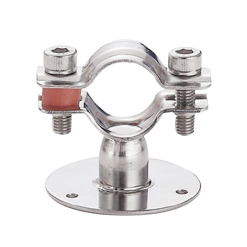 304 Stainless Steel Adjustable Base Pipe Bracket and Clamp for Water/PVC Pipes